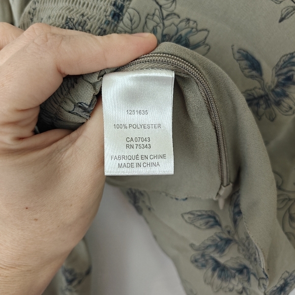 House of Harlow 1960 Long Mesh Sleeve Bustier Blouse Grey Blue Floral Size M - Picture 11 of 11